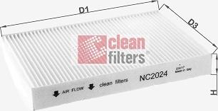 Clean Filters NC2024 - Filtrs, Salona telpas gaiss www.autospares.lv