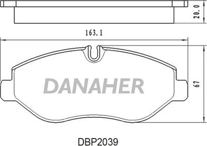 Danaher DBP2039 - Bremžu uzliku kompl., Disku bremzes www.autospares.lv
