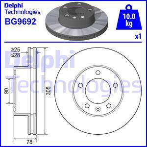 Delphi BG9692 - Bremžu diski www.autospares.lv