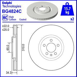 Delphi BG4824C - Bremžu diski www.autospares.lv
