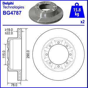 Delphi BG4787 - Bremžu diski www.autospares.lv