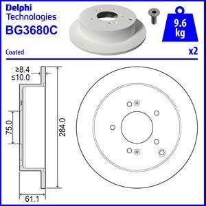 Delphi BG3680C - Bremžu diski www.autospares.lv