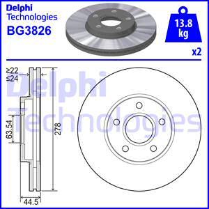 Delphi BG3826 - Bremžu diski www.autospares.lv
