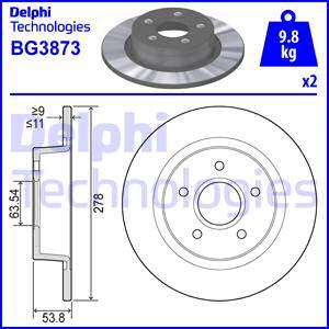 Delphi BG3873 - Bremžu diski www.autospares.lv