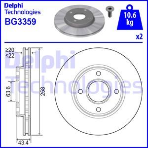 Delphi BG3359 - Bremžu diski www.autospares.lv