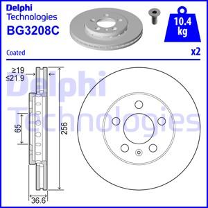 Delphi BG3208-C - Bremžu diski www.autospares.lv