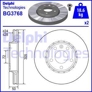 Delphi BG3768 - Bremžu diski www.autospares.lv