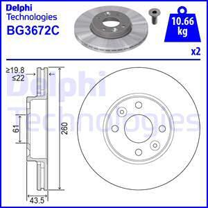 Delphi BG3762 - Bremžu diski www.autospares.lv