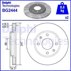 Delphi BG2444 - Bremžu diski www.autospares.lv