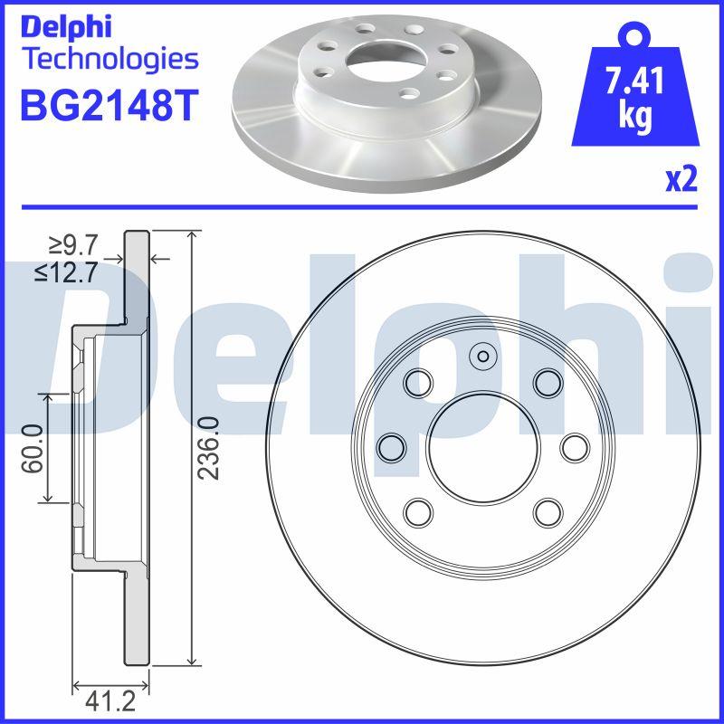 Delphi BG2148T - Bremžu diski www.autospares.lv
