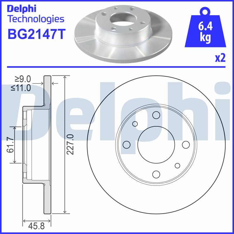 Delphi BG2147T - Bremžu diski www.autospares.lv