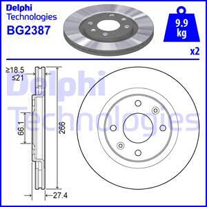 Delphi BG2387 - Bremžu diski www.autospares.lv