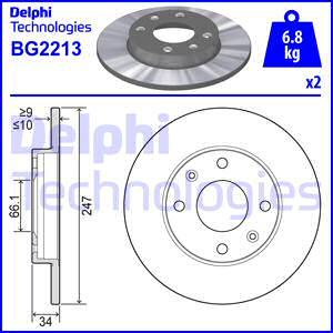 Delphi BG2213 - Bremžu diski www.autospares.lv