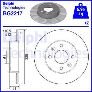 Delphi BG2217 - Bremžu diski www.autospares.lv