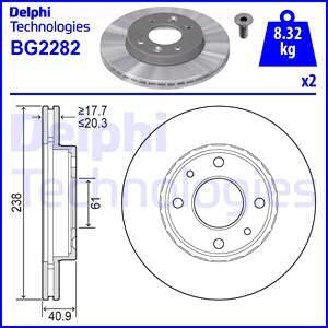Delphi BG2282 - Bremžu diski www.autospares.lv