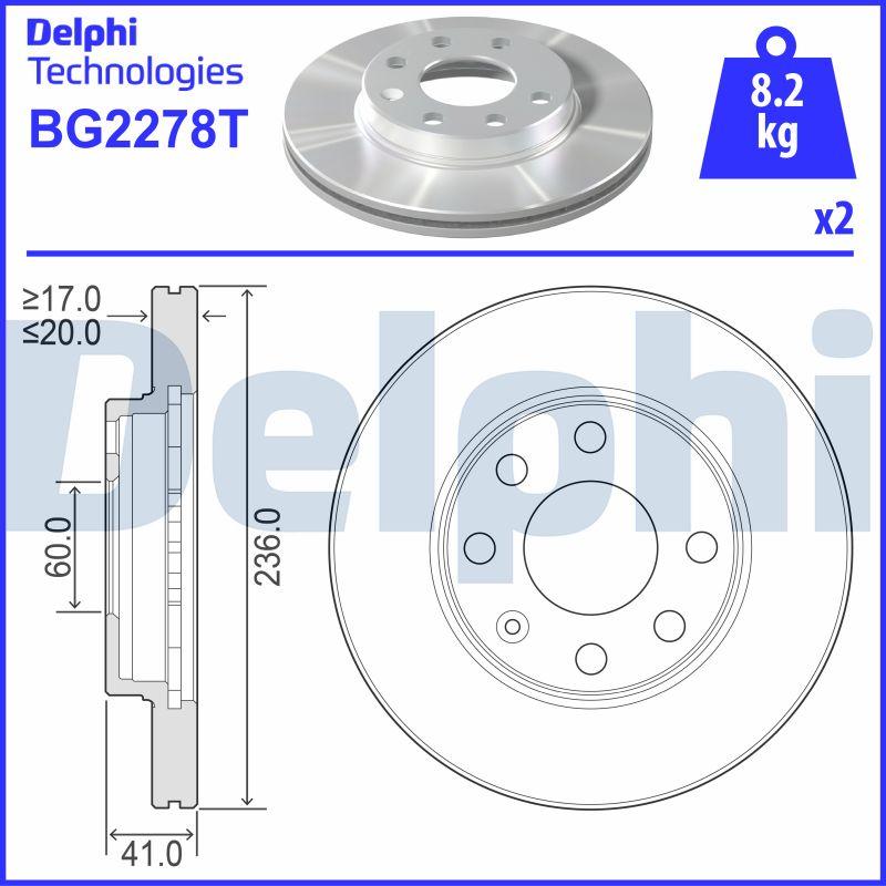 Delphi BG2278T - Bremžu diski www.autospares.lv