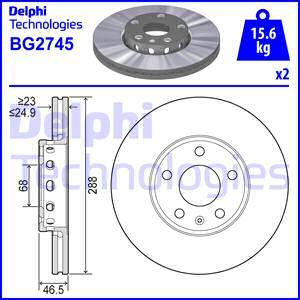 Delphi BG2745 - Bremžu diski www.autospares.lv