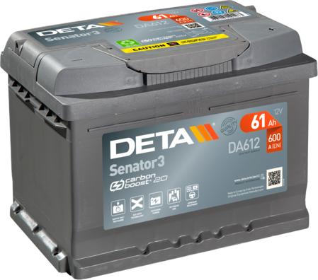 DETA DA612 - Startera akumulatoru baterija www.autospares.lv