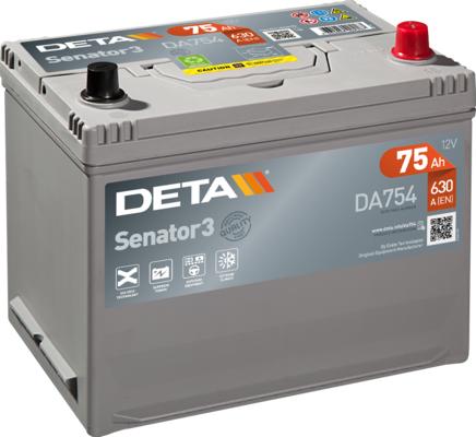 DETA DA754 - Startera akumulatoru baterija www.autospares.lv