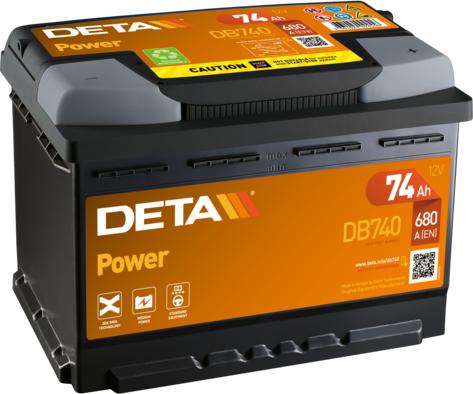 DETA DB740 - Startera akumulatoru baterija www.autospares.lv