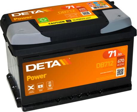 DETA DB712 - Startera akumulatoru baterija www.autospares.lv