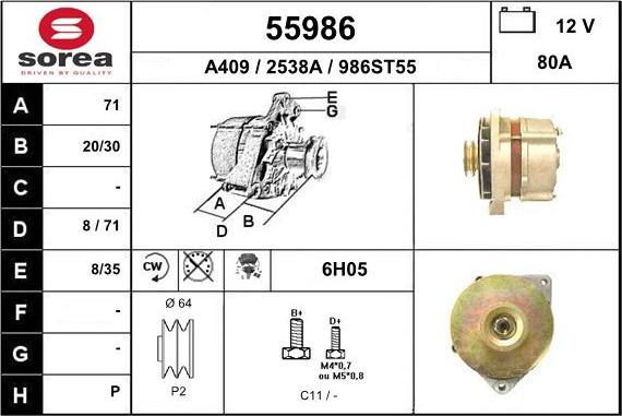 EAI 55986 - Ģenerators www.autospares.lv