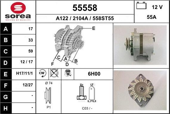 EAI 55558 - Ģenerators www.autospares.lv