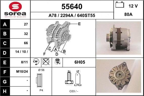 EAI 55640 - Ģenerators www.autospares.lv