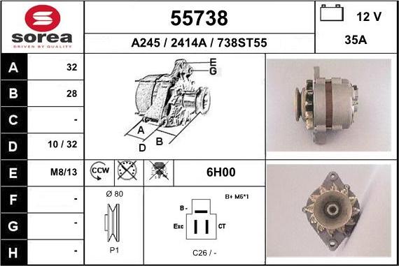 EAI 55738 - Ģenerators www.autospares.lv
