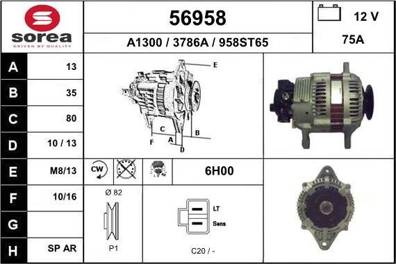 EAI 56958 - Ģenerators www.autospares.lv