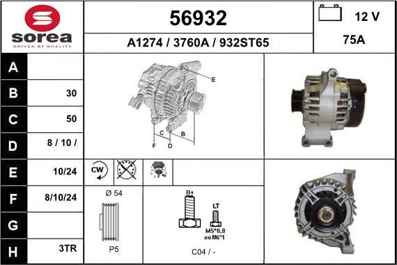 EAI 56932 - Ģenerators www.autospares.lv