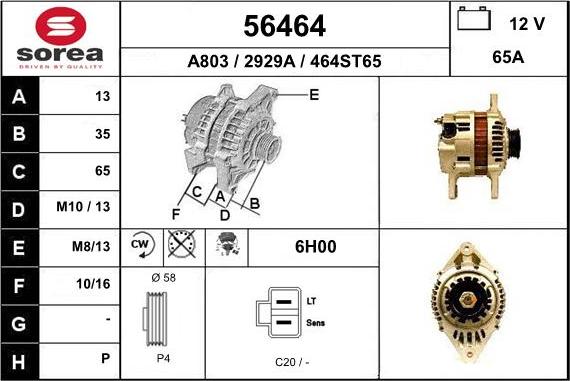 EAI 56464 - Ģenerators www.autospares.lv
