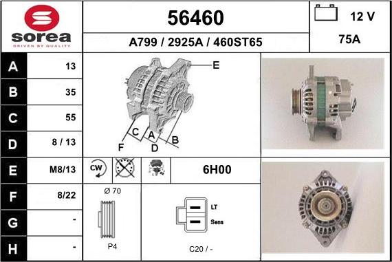 EAI 56460 - Ģenerators www.autospares.lv