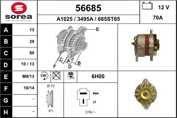 EAI 56685 - Ģenerators www.autospares.lv