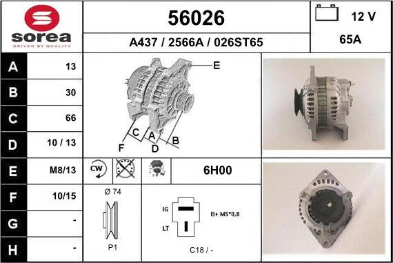 EAI 56026 - Ģenerators www.autospares.lv
