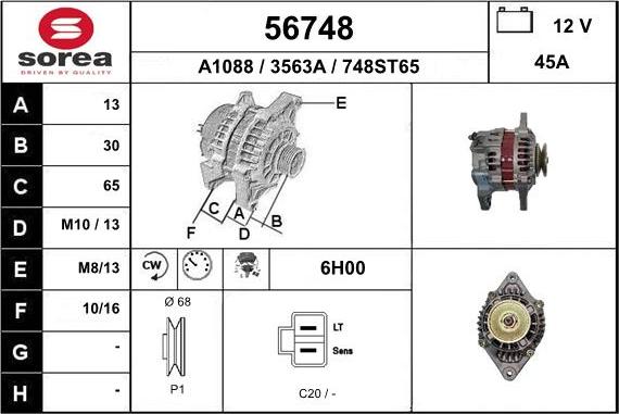 EAI 56748 - Ģenerators www.autospares.lv