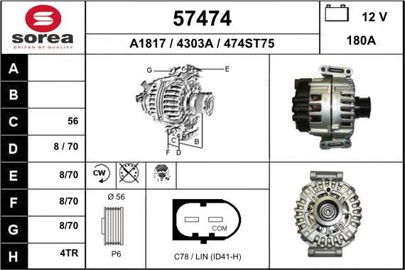 EAI 57474 - Ģenerators www.autospares.lv
