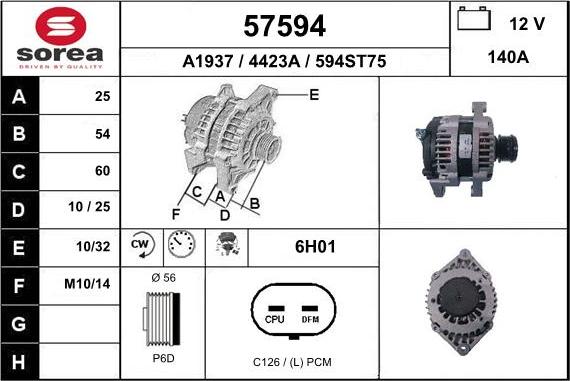 EAI 57594 - Ģenerators www.autospares.lv