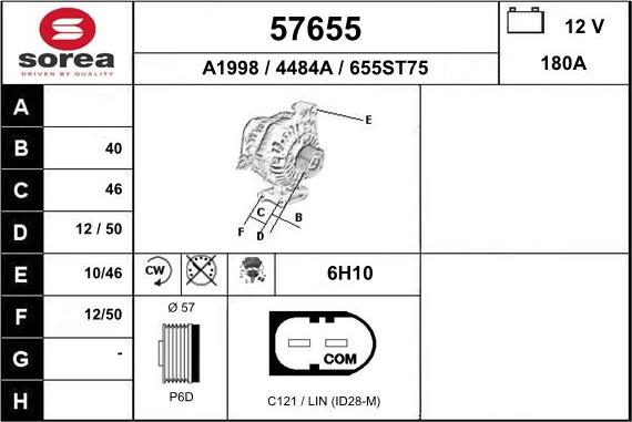 EAI 57655 - Ģenerators www.autospares.lv