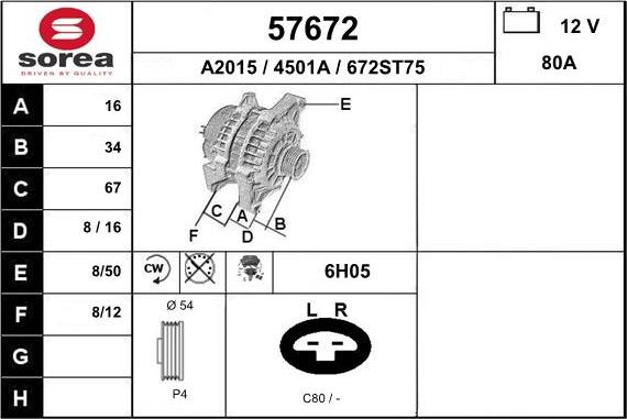 EAI 57672 - Ģenerators www.autospares.lv