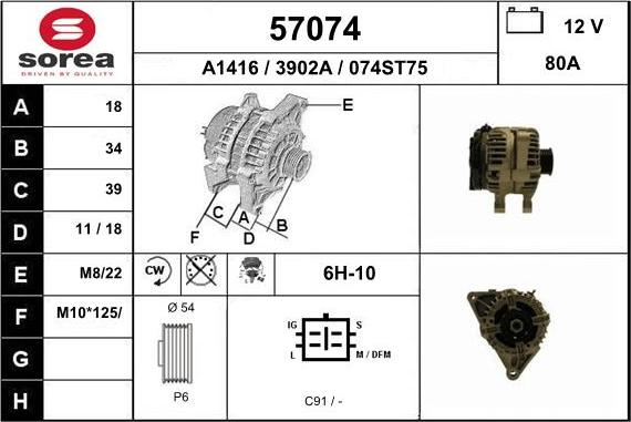 EAI 57074 - Ģenerators www.autospares.lv