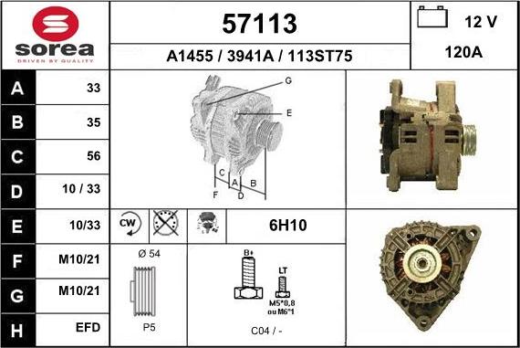 EAI 57113 - Ģenerators www.autospares.lv