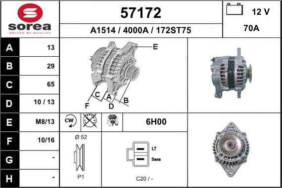 EAI 57172 - Ģenerators www.autospares.lv