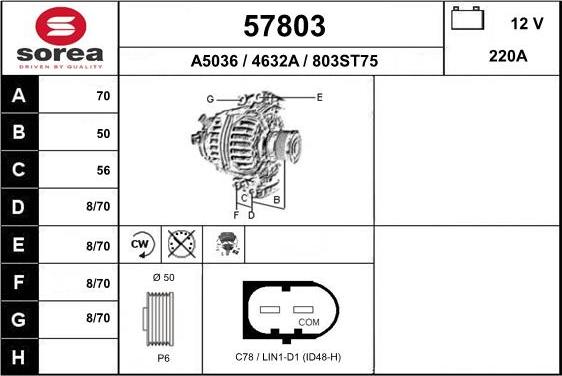 EAI 57803 - Ģenerators www.autospares.lv