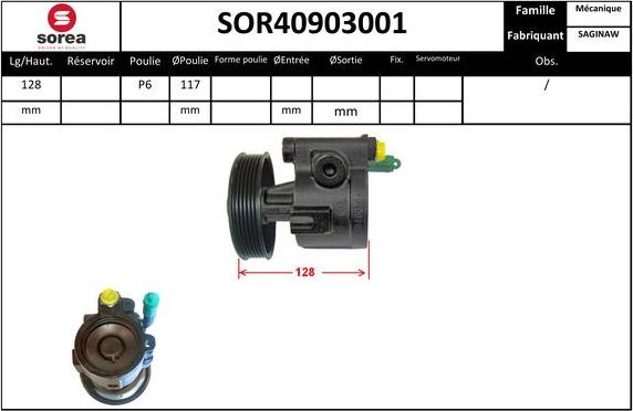 EAI SOR40903001 - Hidrosūknis, Stūres iekārta www.autospares.lv