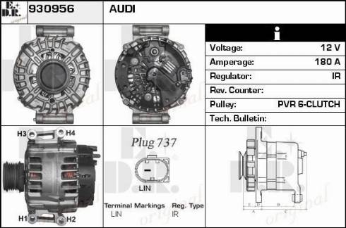EDR 930956 - Ģenerators www.autospares.lv