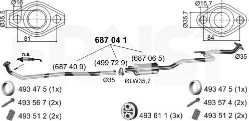 ERNST 687041 - Vidējais izpl. gāzu trokšņa slāpētājs www.autospares.lv