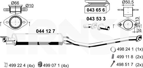 ERNST 044127 - Vidējais izpl. gāzu trokšņa slāpētājs www.autospares.lv
