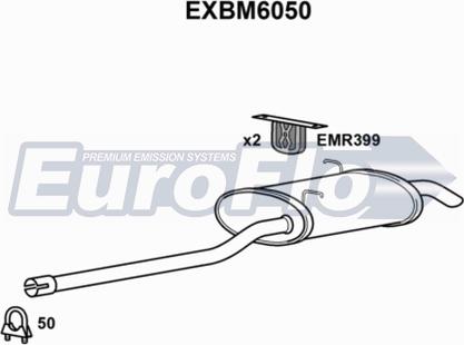 EuroFlo EXBM6050 - Izplūdes gāzu trokšņa slāpētājs (pēdējais) www.autospares.lv