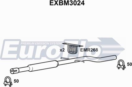EuroFlo EXBM3024 - Vidējais izpl. gāzu trokšņa slāpētājs www.autospares.lv